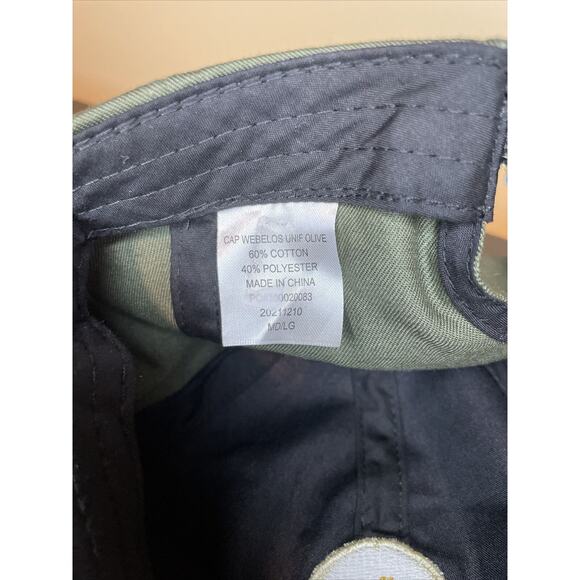 Webelos Hat Boy Scouts of America BSA Plaid Olive Green - M/L Hook And Loop Cap - Picture 2 of 11